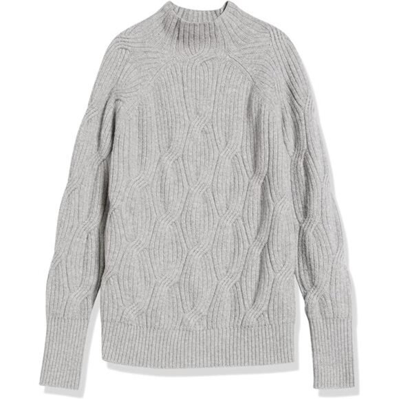 Womens funnel neck cable knit winter sweater soft warm long sleeve top women fit - Picture 6 of 7